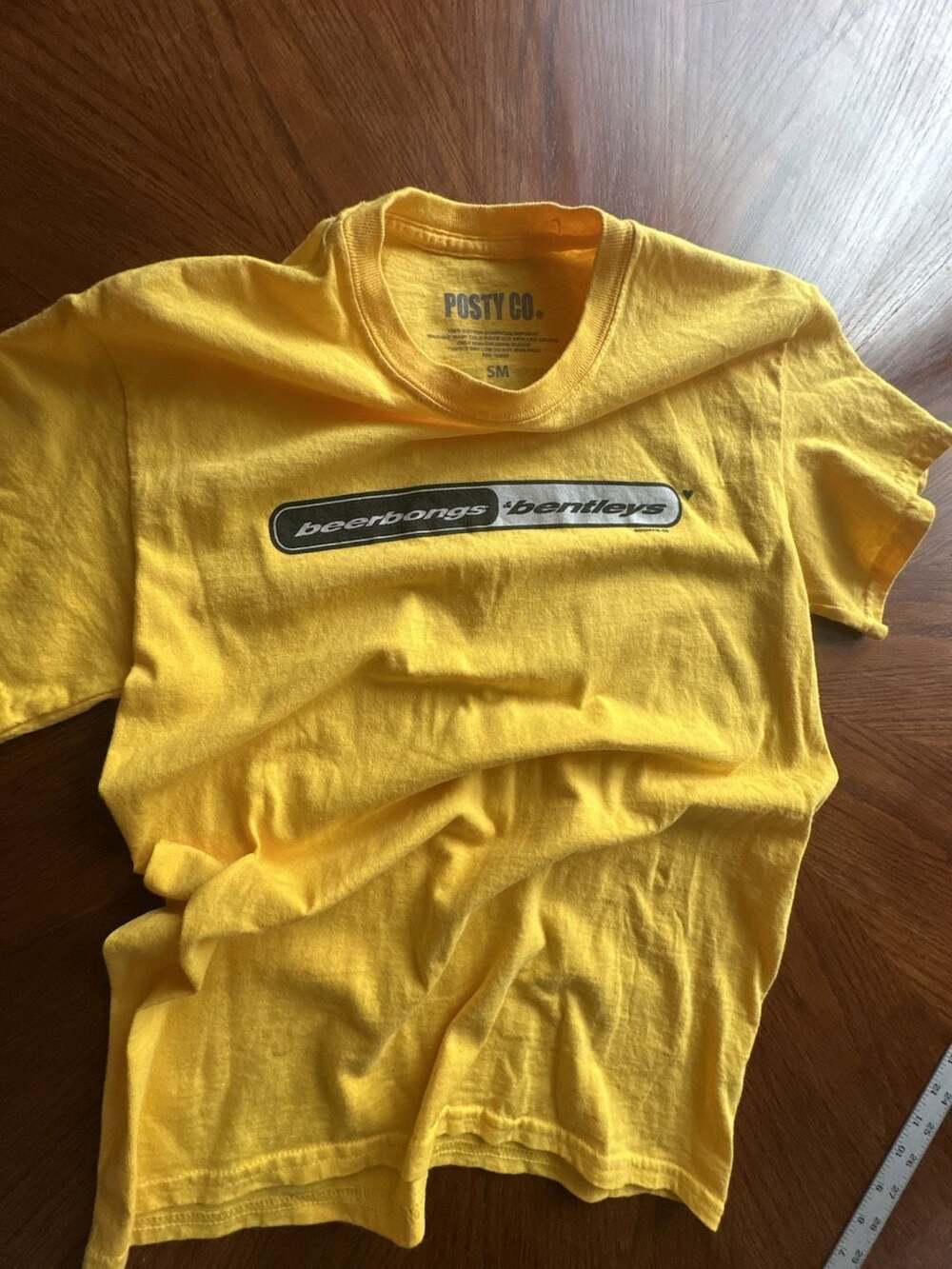 Post Malone Posty Co Beerbongs & Bentleys Yellow Concert Tour T-Shirt Small